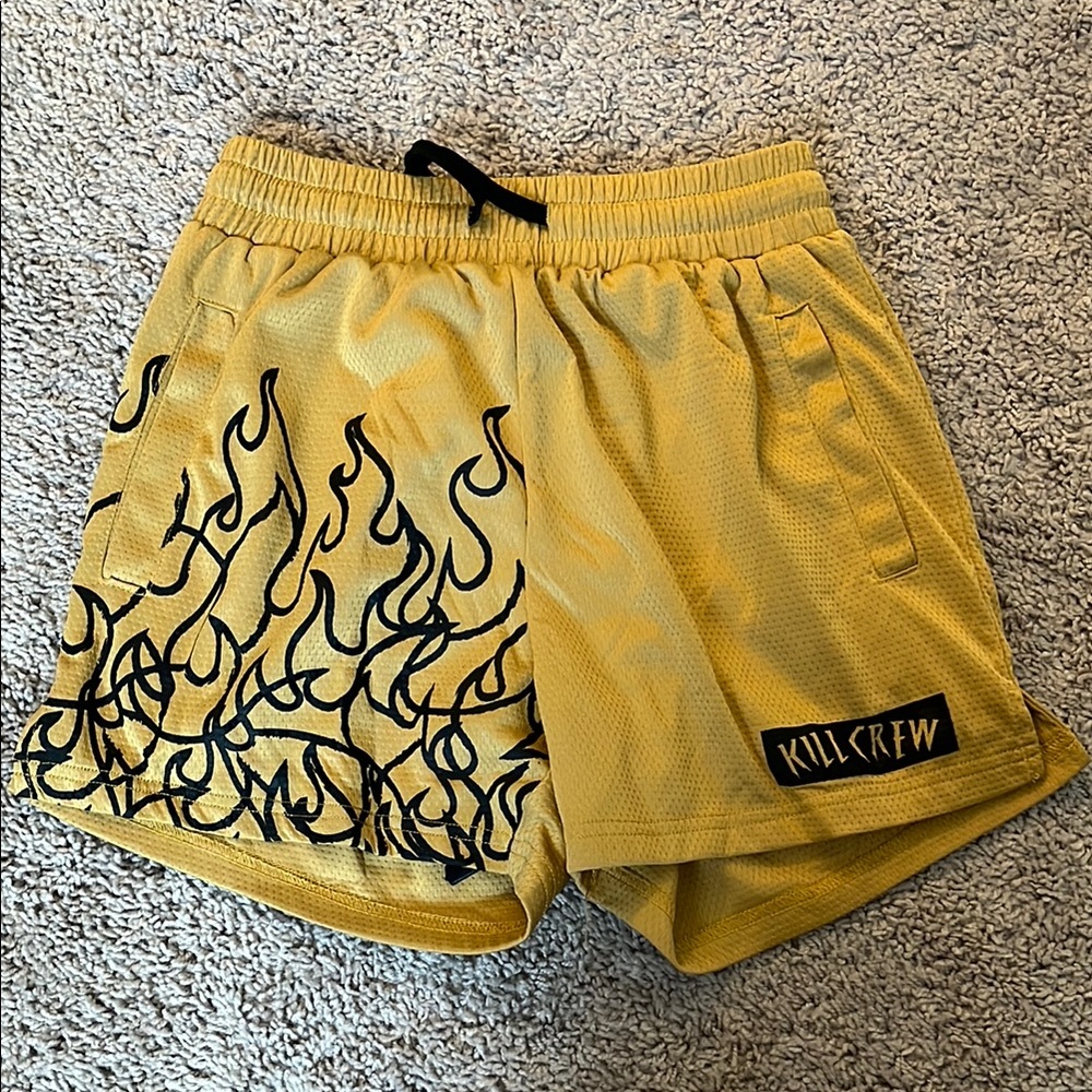 Kill Crew Gold Flame Shorts